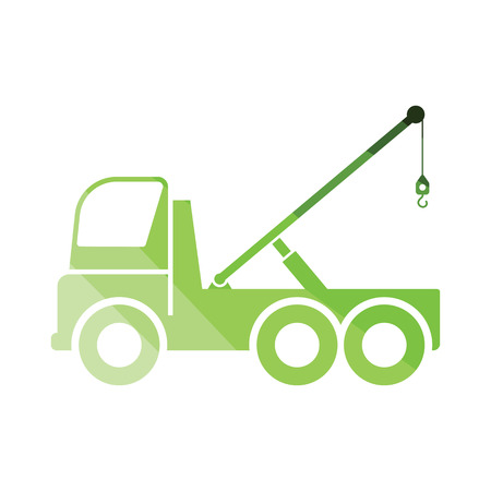 Car towing truck icon. Flat color design. Vector illustration.のイラスト素材