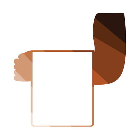 Waiter hand with towel icon. Flat color design. Vector illustration.のイラスト素材