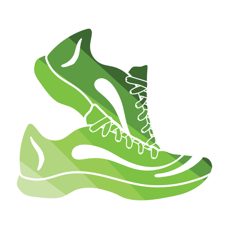 Fitness sneakers icon. Flat color design. Vector illustration.のイラスト素材