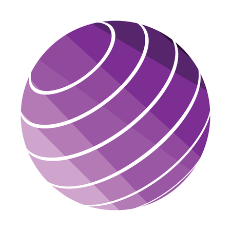 Fitness rubber ball icon. Flat color design. Vector illustration.のイラスト素材