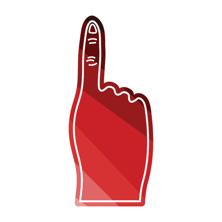 Fans foam finger icon. Flat color design. Vector illustration.のイラスト素材