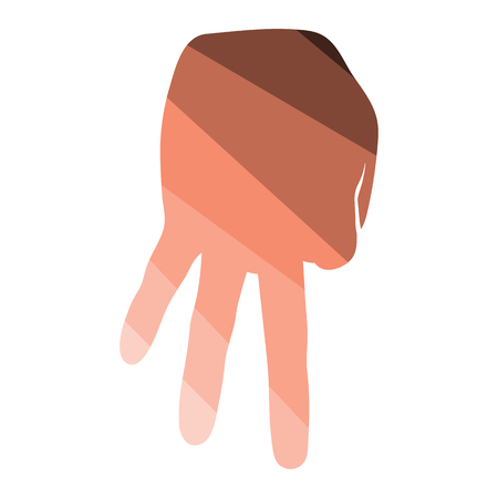 Baseball catcher gesture icon. Flat color design. Vector illustration.のイラスト素材