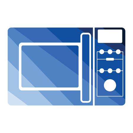 Micro wave oven icon. Flat color design. Vector illustration.のイラスト素材