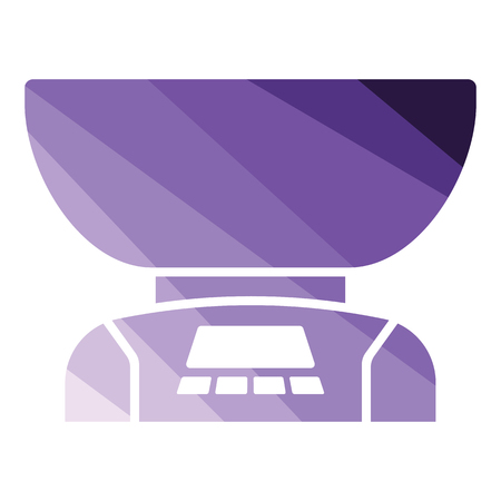 Kitchen electric scales icon. Flat color design. Vector illustration.のイラスト素材