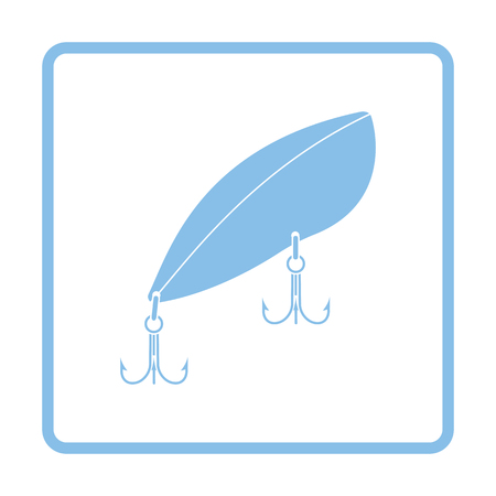 Icon of Fishing spoon. Blue frame design. Vector illustration.のイラスト素材