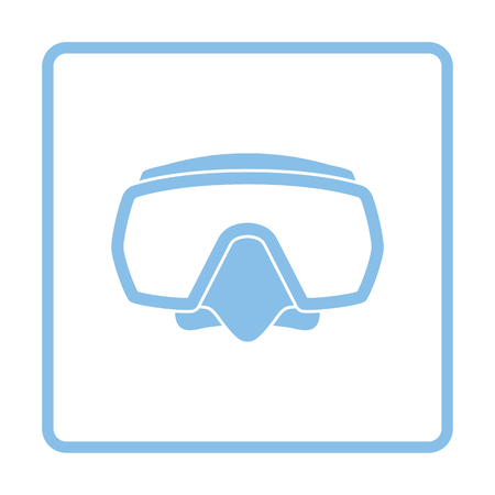 Icon of scuba mask . Blue frame design. Vector illustration.のイラスト素材