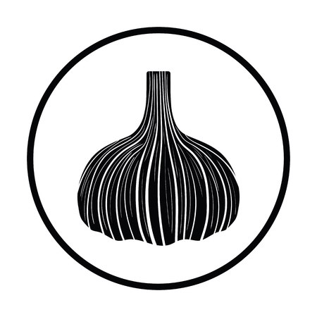 Garlic  icon. Thin circle design. Vector illustration.のイラスト素材