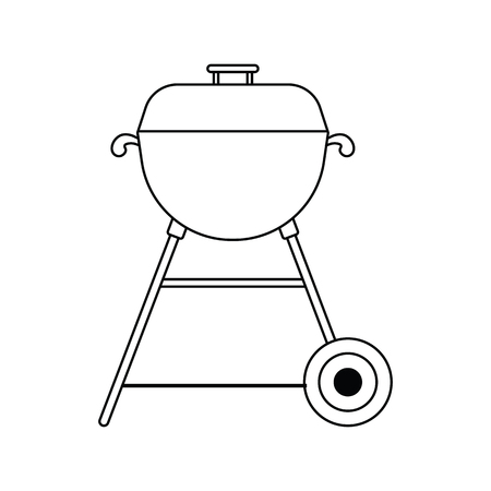 Icon of barbecue. Thin line design. Vector illustration.のイラスト素材