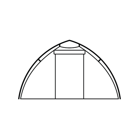 Icon of touristic tent. Thin line design. Vector illustration.のイラスト素材
