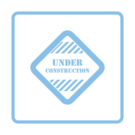 Icon of Under construction. Blue frame design. Vector illustration.のイラスト素材
