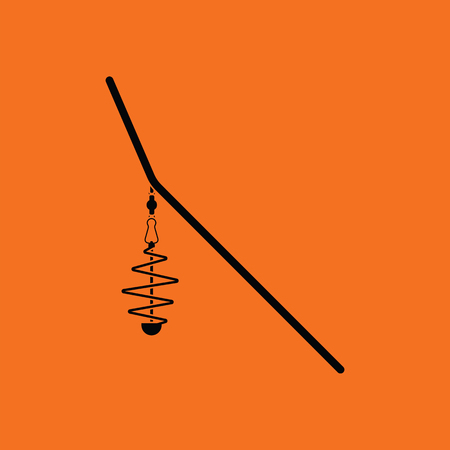 Icon of  fishing feeder net. Orange background with black. Vector illustration.のイラスト素材