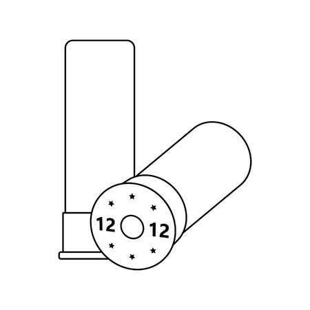 Icon of ammo from hunting gun. Thin line design.のイラスト素材
