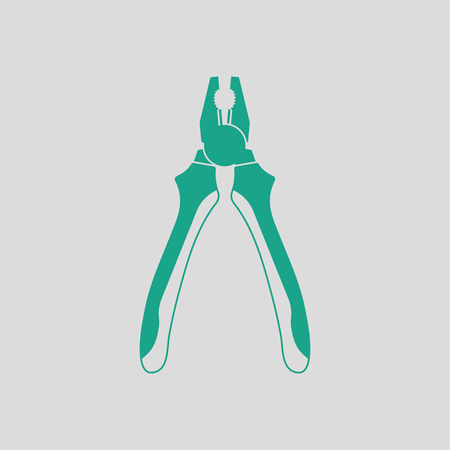 Pliers tool icon. Gray background with green. Vector illustration.のイラスト素材