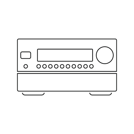 Home theater receiver icon. Thin line design. Vector illustration.のイラスト素材