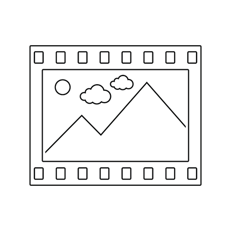 Film frame icon. Thin line design. Vector illustration.のイラスト素材