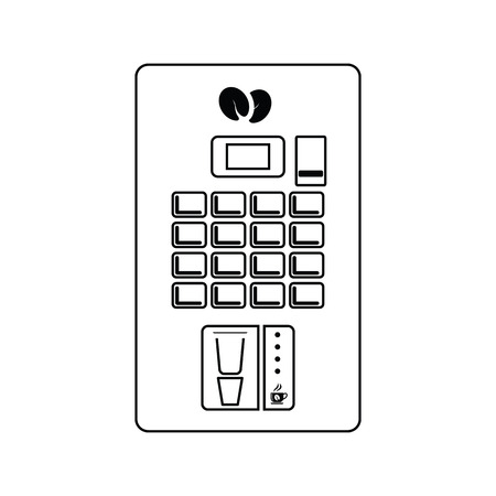 Coffee selling machine icon. Thin line design. Vector illustration.のイラスト素材