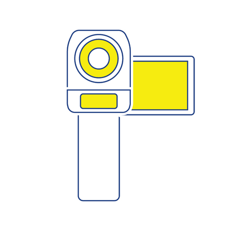 Video camera icon. Thin line design. Vector illustration.のイラスト素材