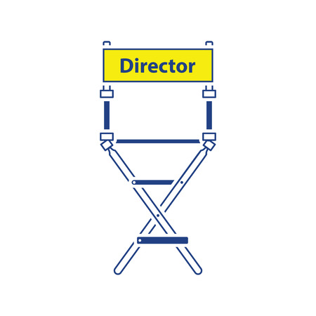 Director chair icon. Thin line design. Vector illustration.のイラスト素材