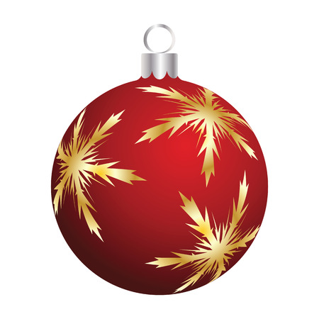 Christmas (New Year) ball. Color on white.  Vector illustration.のイラスト素材
