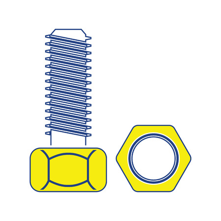 Icon of bolt and nut. Thin line design. Vector illustration.のイラスト素材