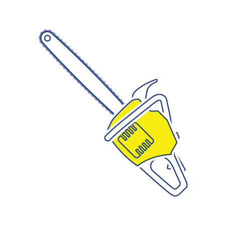 Icon of chain saw. Thin line design. Vector illustration.のイラスト素材