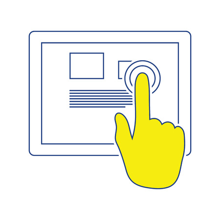 Tablet icon. Thin line design. Vector illustration.のイラスト素材
