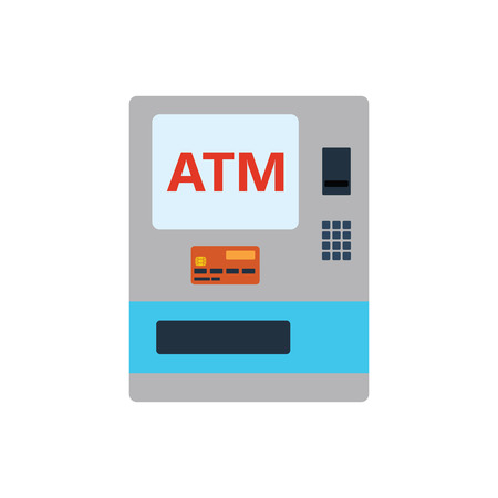 ATM icon. Flat color design. Vector illustration.のイラスト素材