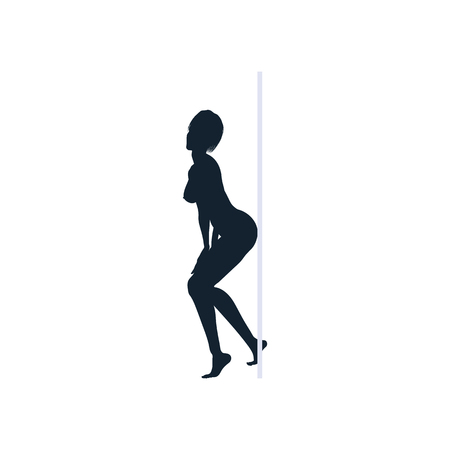 Stripper night club icon. Flat color design. Vector illustration.のイラスト素材