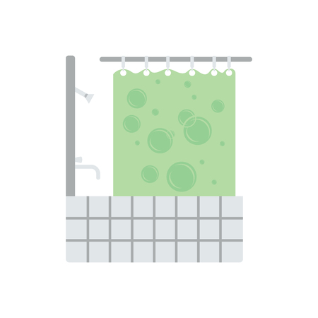 Hotel bathroom icon. Flat color design. Vector illustration.のイラスト素材