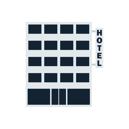 Hotel building icon. Flat color design. Vector illustration.のイラスト素材