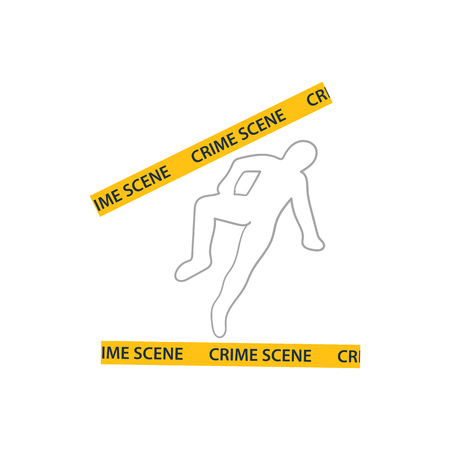 Crime scene icon. Flat color design. Vector illustration.のイラスト素材