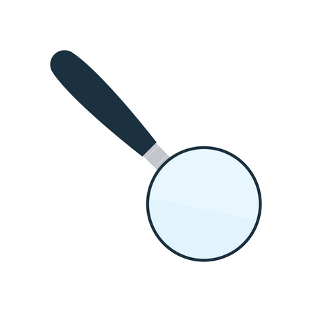 Magnifying glass icon. Flat color design. Vector illustration.のイラスト素材