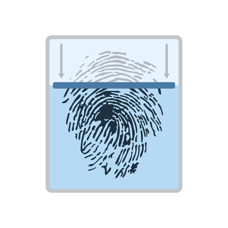 Fingerprint scan icon. Flat color design. Vector illustration.のイラスト素材