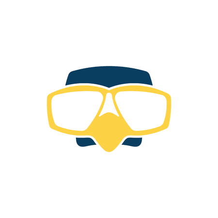 Icon of scuba mask . Flat color design. Vector illustration.のイラスト素材