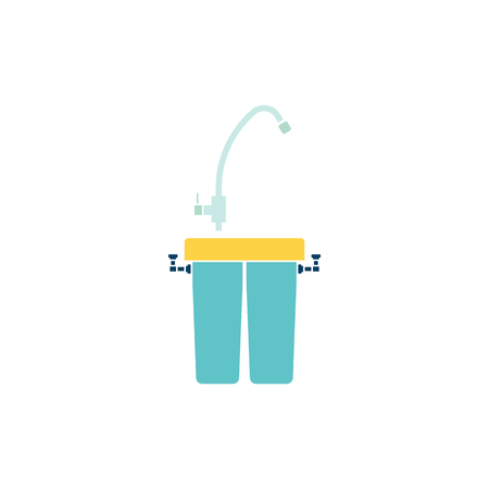Water filter icon. Flat color design. Vector illustration.のイラスト素材