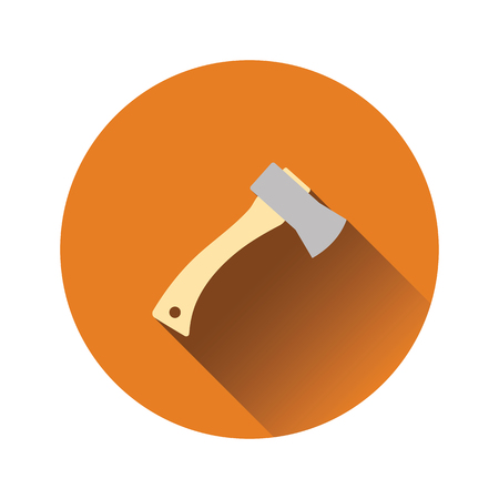 Flat design icon of camping axe in ui colors. Vector illustration.のイラスト素材