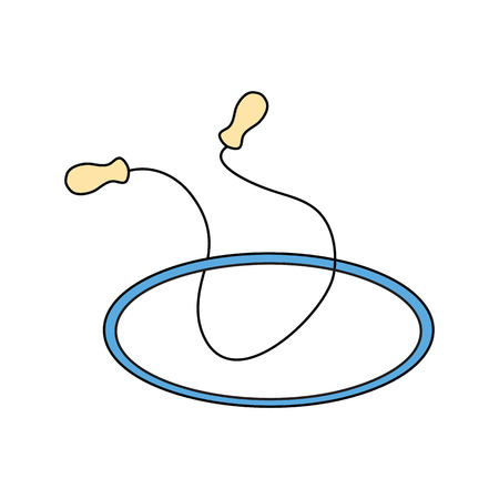 Flat design icon of Jump rope and hoop  in ui colors. Vector illustration.のイラスト素材