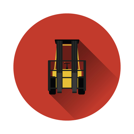 Warehouse forklift icon. Flat color with shadow design. Vector illustration.のイラスト素材