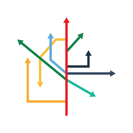 Direction Arrows Icon. Flat color design. Startup series. Vector illustration.のイラスト素材
