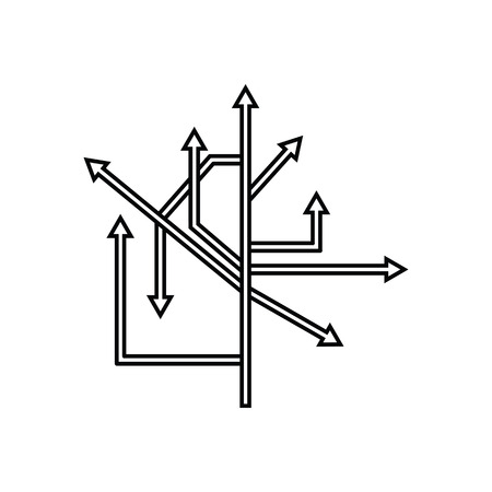 Direction Arrows Icon. Thin line design. Vector illustration.のイラスト素材