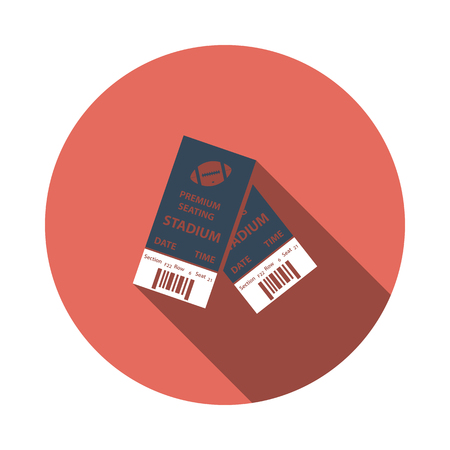 American football tickets icon. Flat color design. Vector illustration.のイラスト素材