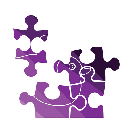 Baby puzzle icon. Flat color design. Vector illustration.のイラスト素材