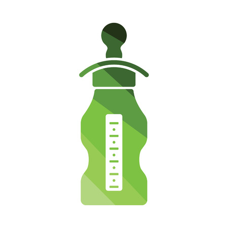 Baby bottle icon. Flat color design. Vector illustration.のイラスト素材