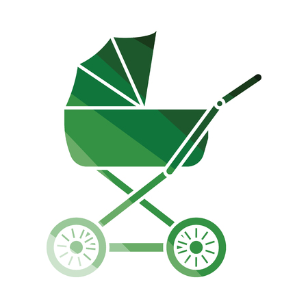 Pram icon. Flat color design. Vector illustration.のイラスト素材