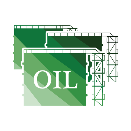 Oil tank storage icon. Flat color design. Vector illustration.のイラスト素材