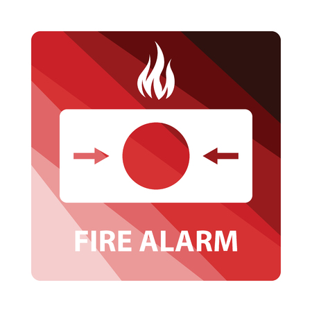 Fire alarm icon. Flat color design. Vector illustration.のイラスト素材