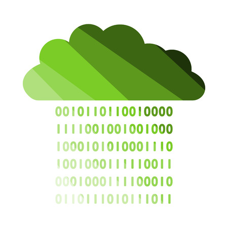 Cloud Data Stream Icon. Flat Color Ladder Design. Vector Illustration.のイラスト素材
