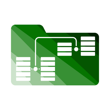 Folder Network Icon. Flat Color Ladder Design. Vector Illustration.のイラスト素材
