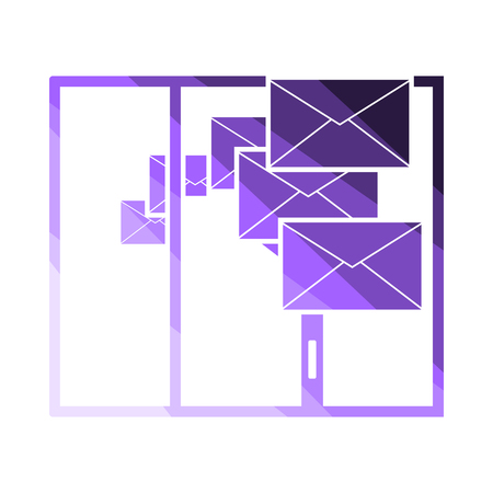 Mailing Icon. Flat Color Ladder Design. Vector Illustration.のイラスト素材