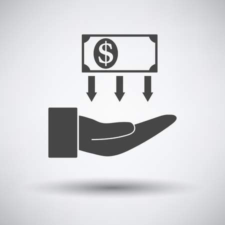 Return Investment Icon on gray background, round shadow. Vector illustration.のイラスト素材